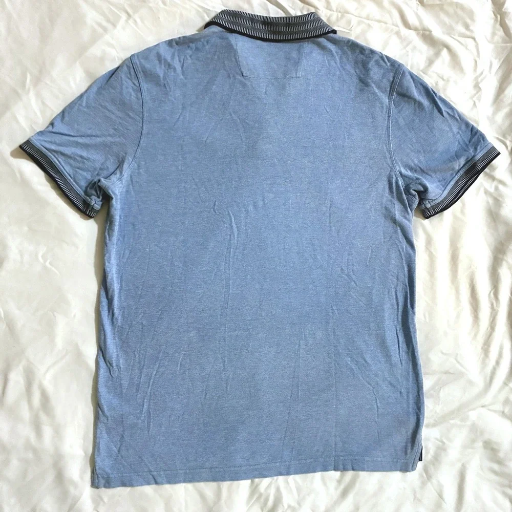 Banana Republic Blue Cotton Polo Shirt Mens XL Preppy Coastal Minimalist Classic